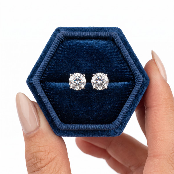 D/VS 2CT T.W. Lab Grown Diamond Studs 14K White Gold Women's Earrings