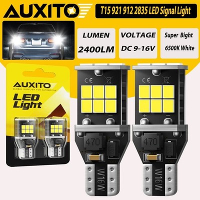AUXITO T15 W16W 921 LED Backup Reverse Light Bulbs Canbus Super White Lamp 6000K