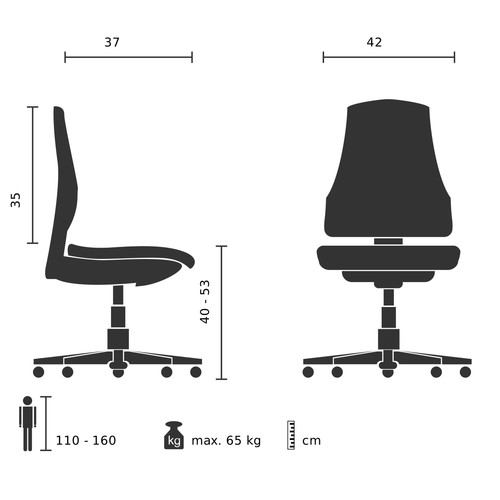 Kinder Drehstuhl Bürostuhl Schreibtischstuhl verstellbar Kiddy Top W hjh OFFICE - Bild 5 von 10