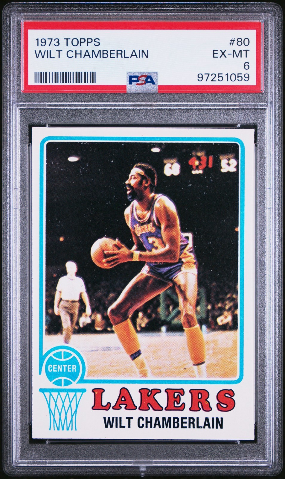 1973-74 Topps WILT CHAMBERLAIN #80 - PSA 6 EX-MT LA Lakers HOF