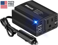 150W Power Inverters for Vehicles 12V DC to 110V AC Car Plug Adapter Outlet
