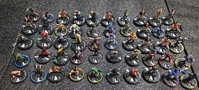 Heroclix Miniatures Lot 50 Marvel DC Comics Super Hero Figures Wizkids Lot 3