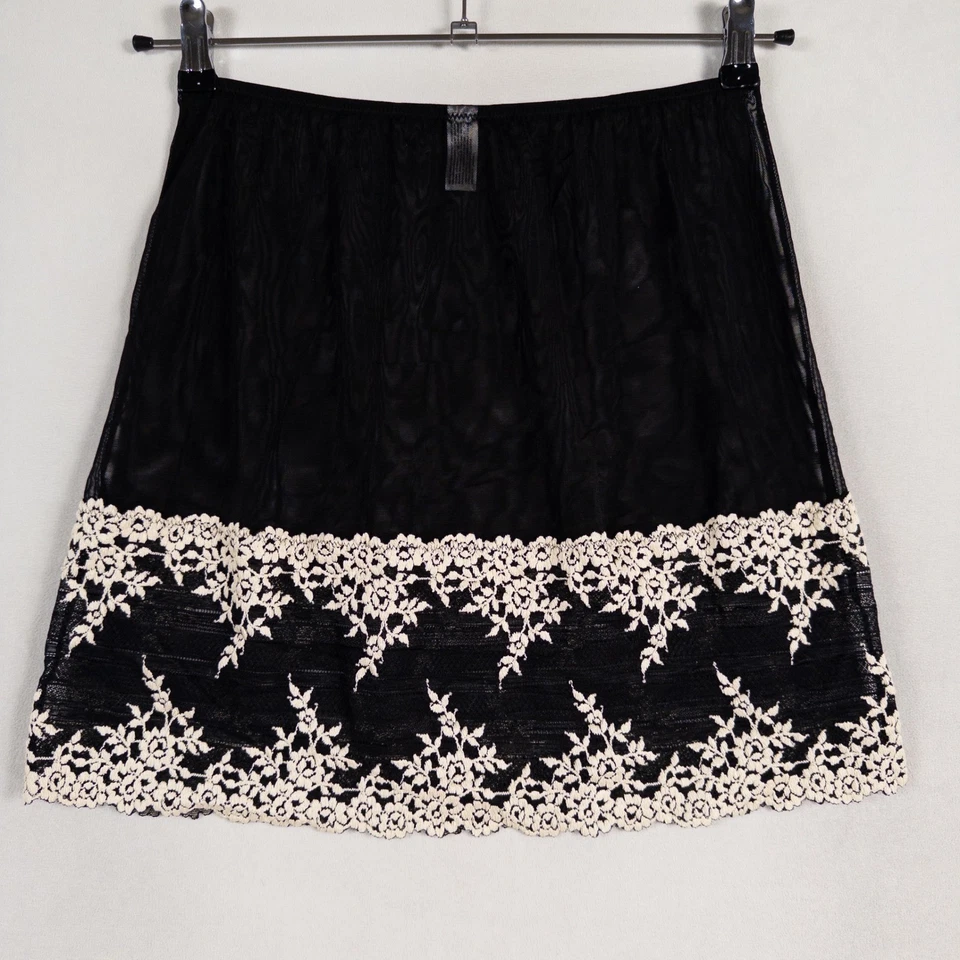 Wacoal Medio Slip EE. UU. 6-M Negro Marfil Floral Bordado Malla Transparente Femenino Foto 3 de 4