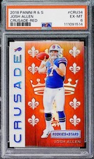 2018 Panini Rookies and Stars Crusade Red #CRU34 Josh Allen RC Bills PSA 6 EX-MT
