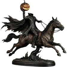 25cm Lighted Headless Horseman Statue Pumpkin...