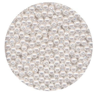 100 Glaswachsperlen PEARL RENAISSANCE 4 mm weiß