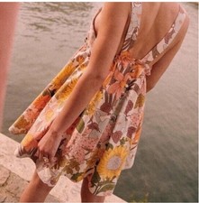 Sezane 70s Robe Courts Clothes Boho Floral Mini Dress Size 36/S feminine