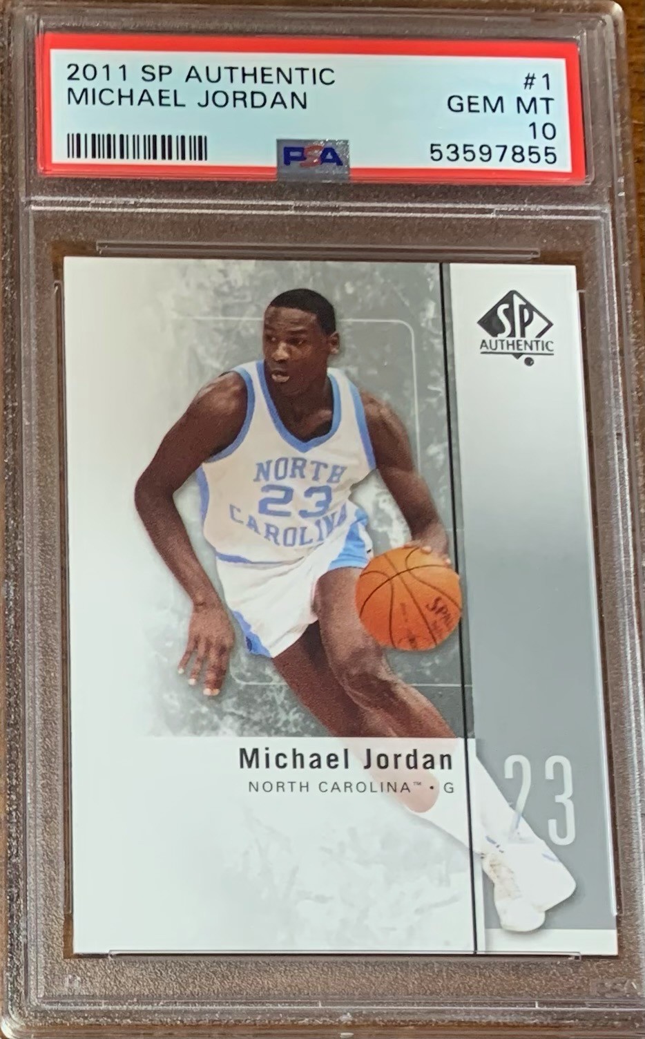 2011 SP Authentic Basketball #1 Michael Jordan Bulls NC Tarheels PSA 10 np
