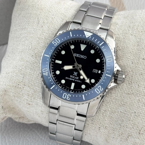 Seiko SNE569 Men's Prospex Sea Black Dial Stainless Steel Solar Diver Watch