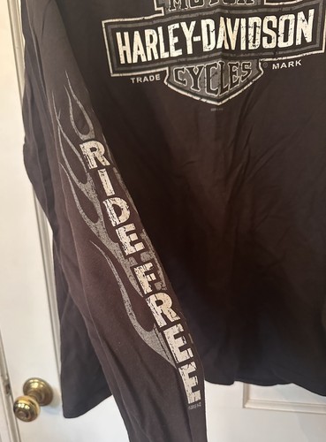 Harley Davidson Vtg Speedway Concord NC T-Shirt Long Sleeve Black Mens XL - Picture 4 of 7