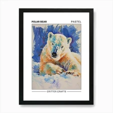Polar Bear Pastel Watercolour 4 Pos Framed Wall Art Poster Canvas Print Picture
