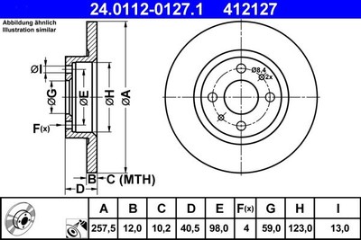 Brake Disc ALFA ROMEO 145 1.4 i.e. 24.0112-0127.1 (1 pcs)