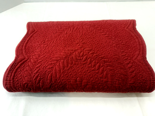 Red Quilted Cotton Table Runner Elegant Dining 71" x 13" - Picture 20 of 21