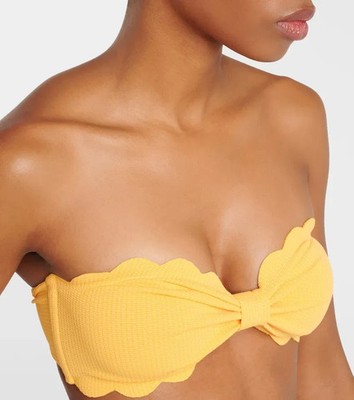 Marysia Swim women's bandeau bikini top size XS bowtie strapless scalloped