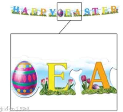 HAPPY EASTER JOINTED BANNER STREAMER HANGING PARTY DECORATION PROP