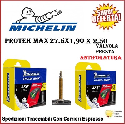 2 Camere D'aria Antiforatura Bici MTB Michelin Protek Max 27.5 1,90-2.50  Presta | eBay