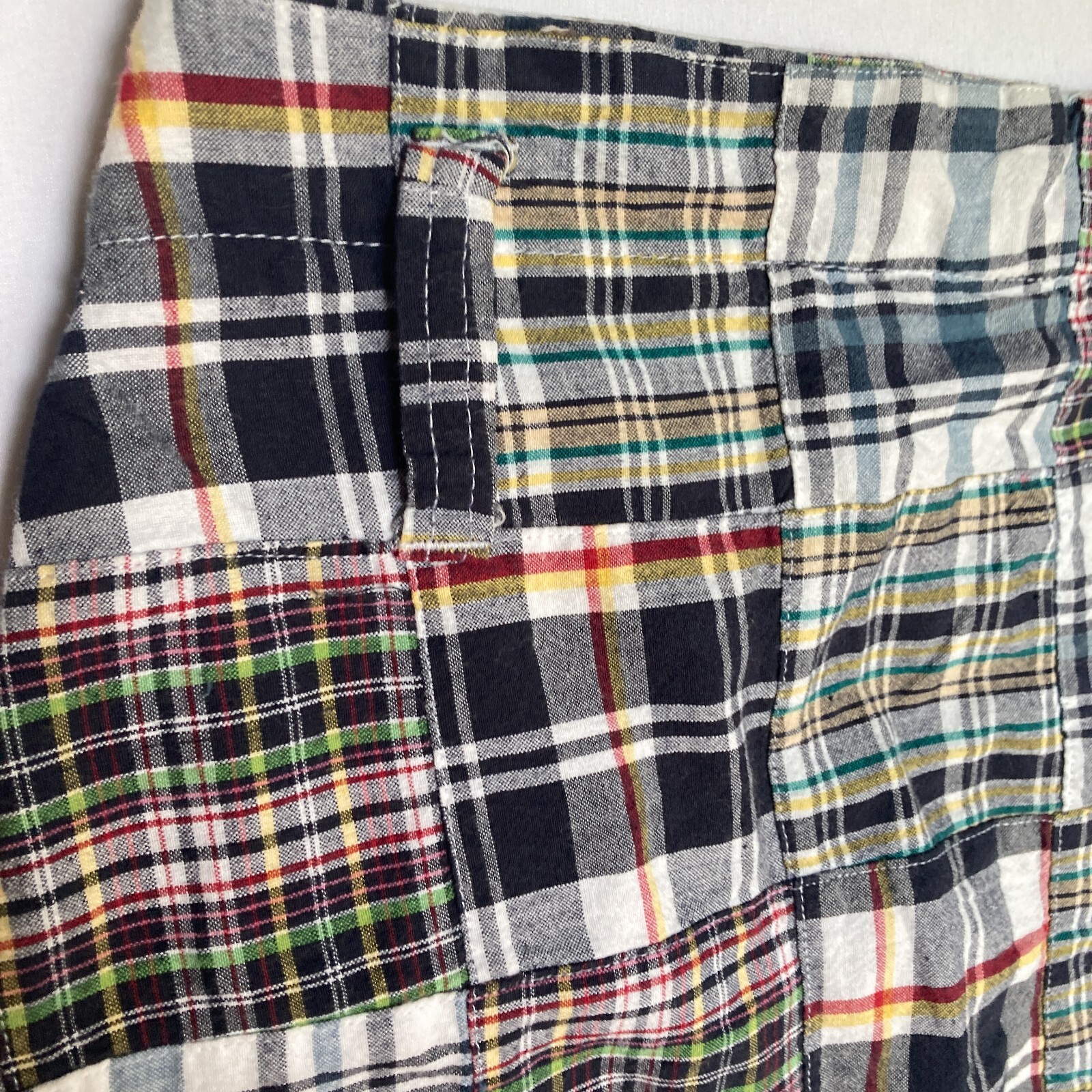 Y2k Cambridge Patchwork Plaid Button Front Hippie… - image 3