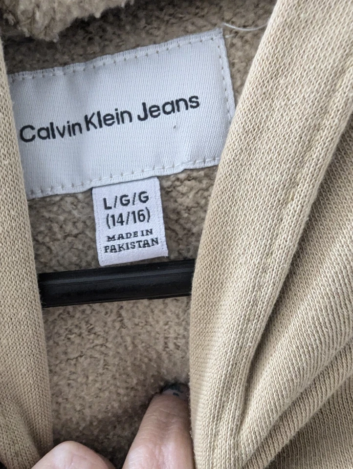 Sudadera con Capucha Calvin Klein Grande Niñas 14/16 Manga Larga Tostada Foto 3 de 4