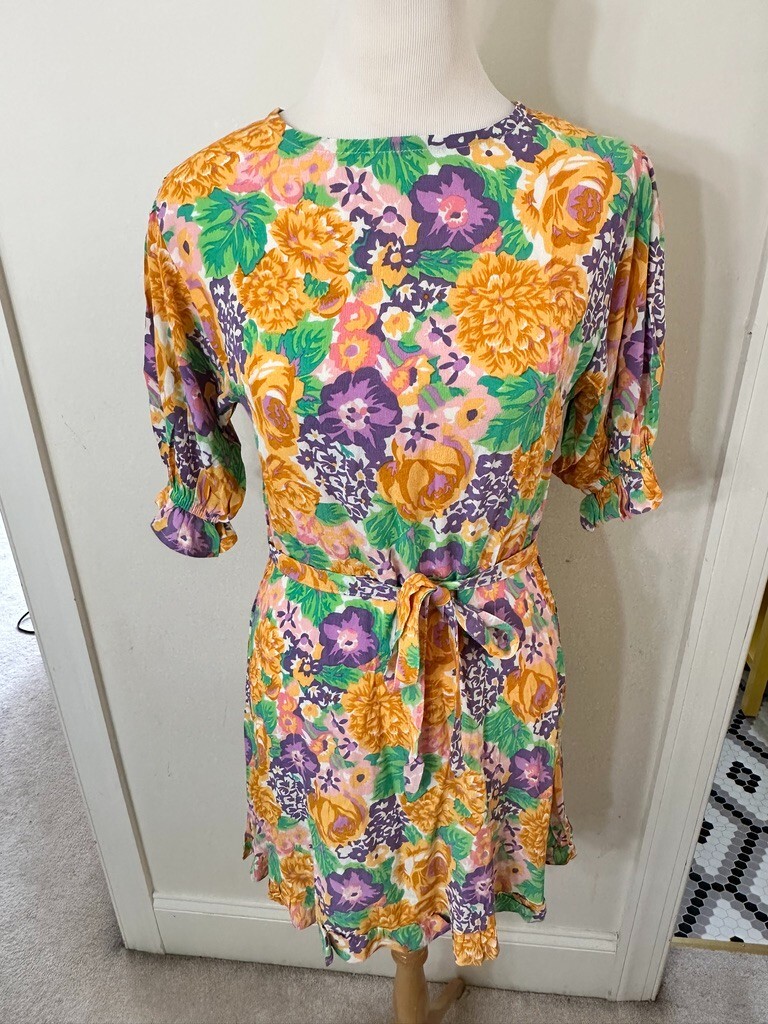 knee length dresses for ladies Felice Mini Dress Nora Floral Navy