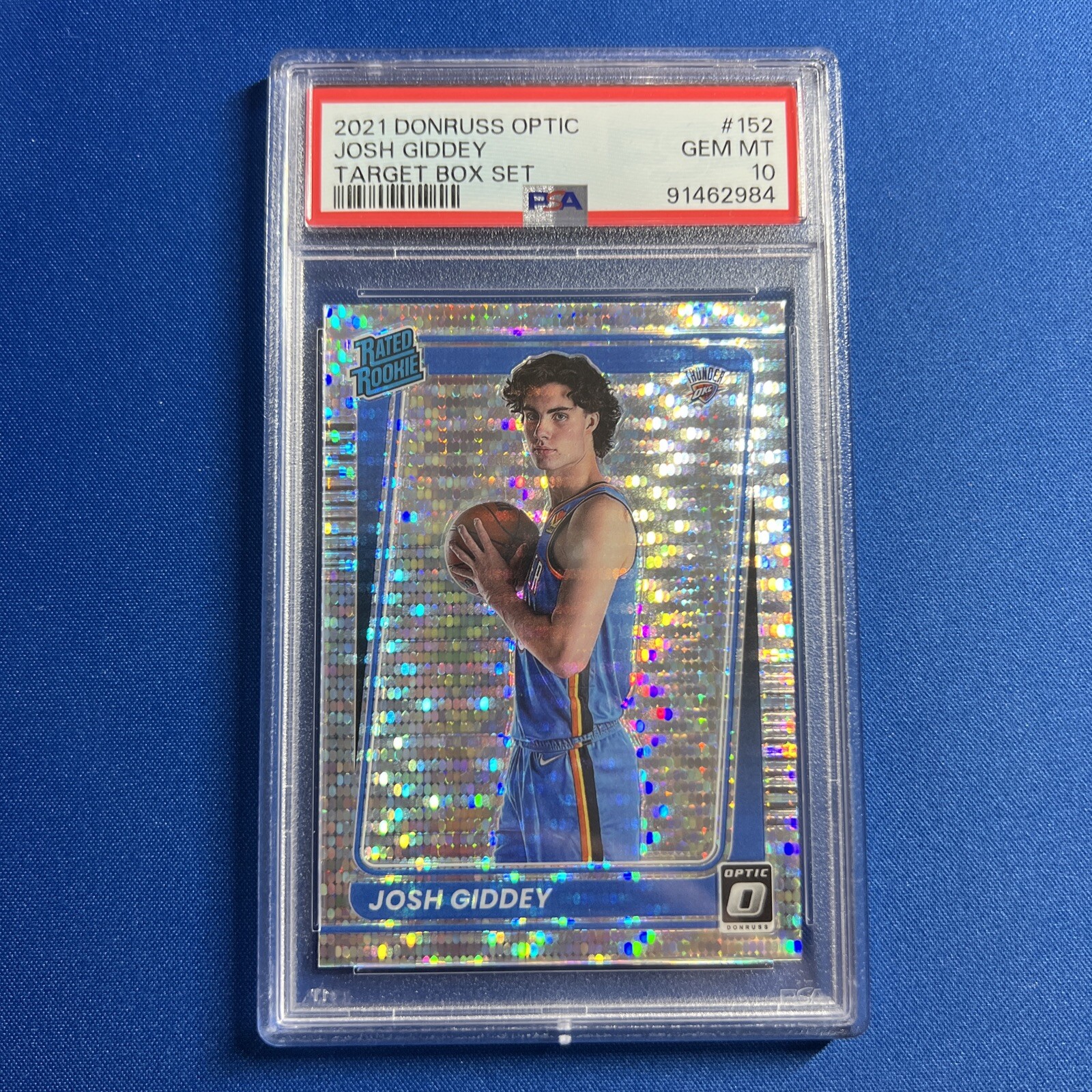 2021-22 Donruss Optic Silver Pulsar Josh Giddey RC Target Box Set #152 PSA 10