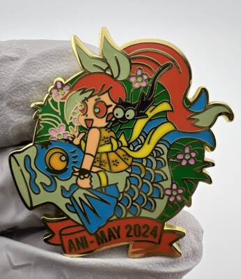 Crunchyroll Ani-May 2024 Gold Tone Enamel Pin 