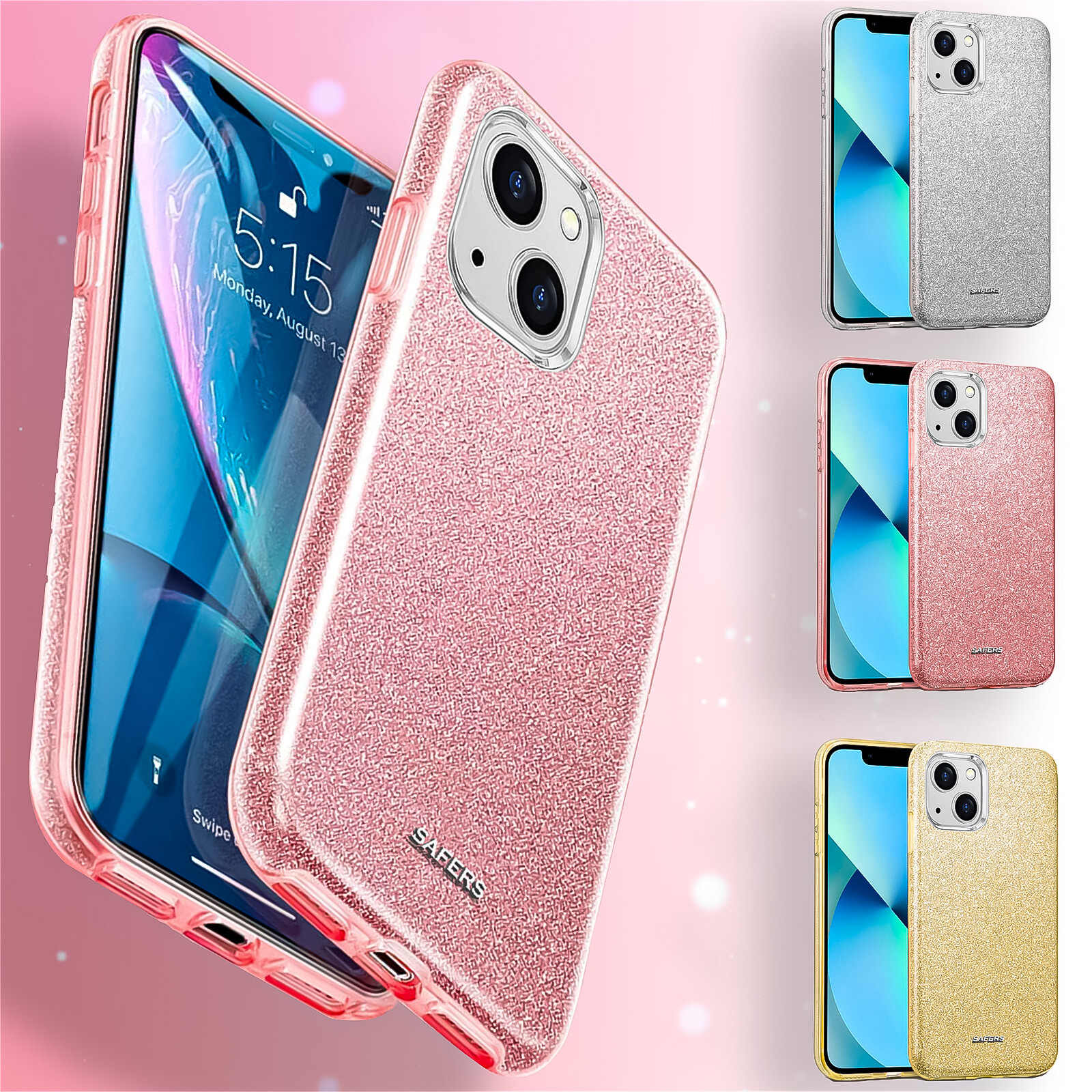 Funda brillante para iPhone Huawei Samsung Cover efecto brillante silicona móvil