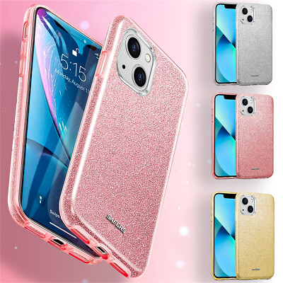 Glitzer Hülle für iPhone Huawei Samsung Cover Funkel Effekt Silikon Handyhülle