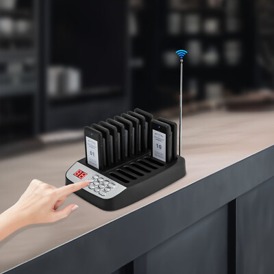 Restaurant Wireless Paging Queuing Calling System 10 Call Coaster Pagers Guest