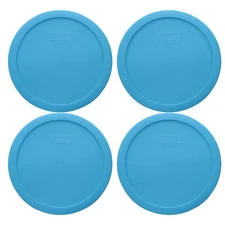 Pyrex 7402-PC 6/7-Cup Bright Blue Pantone Lids - 4-Pack