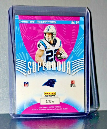 Christian McCaffrey 2021 Panini NFL Instant Supernova #4 Football Card 1 of 3357 - Afbeelding 2 van 2