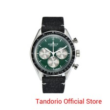 40mm Corgeut Quartz Men's Wristwatch Chronograph Function Black/Green/Blue Dial