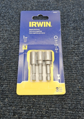 ( QTY 9 ) Irwin Tools IWAF242-3: Magnetic Nut Setters / Drivers 1-7/8-Inch