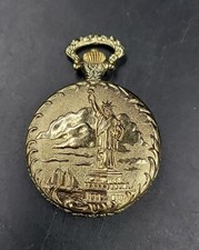 STATUE OF LIBERTY 100th Anniversary Pocket Watch 1886-1986  Runs Great!
