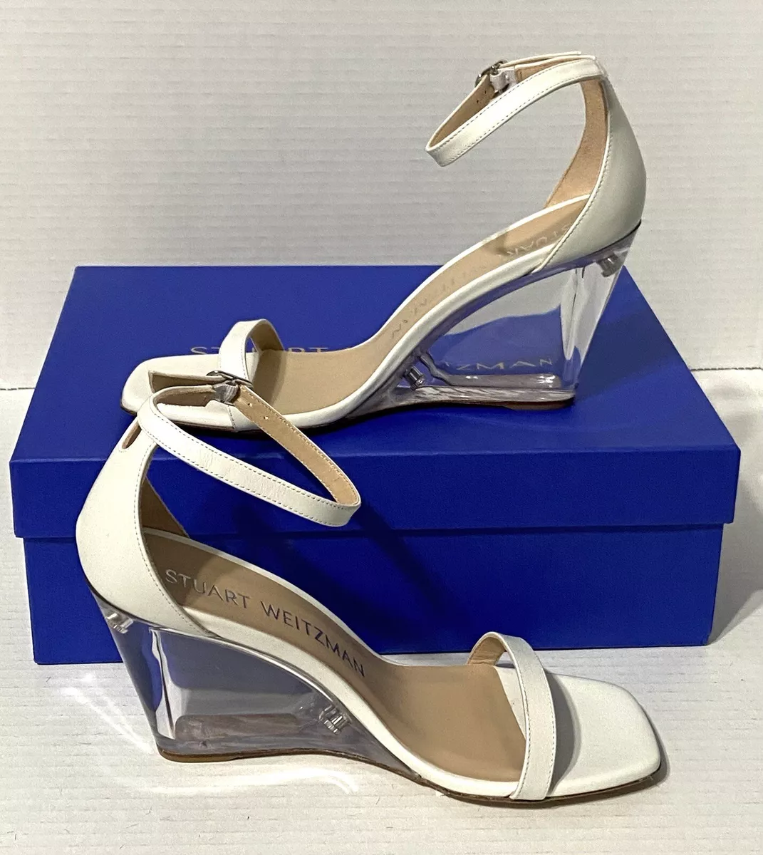 Lucite shop wedge heels