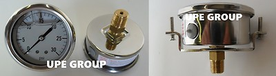 #ad Liquid Filled Panel Mount Pressure Gauge U Clamp 2.5quot; FACE 0 30 1 4quot; NPT MI $26.68