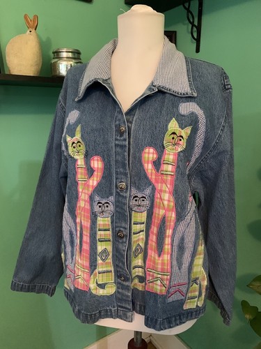 Vtg Tantrums Blue Denim Jean Shirt 