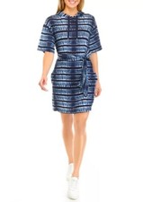 MICHAEL MICHAEL KORS Women's Shibori Printed Tie-Waist Hoodie Dress XXS