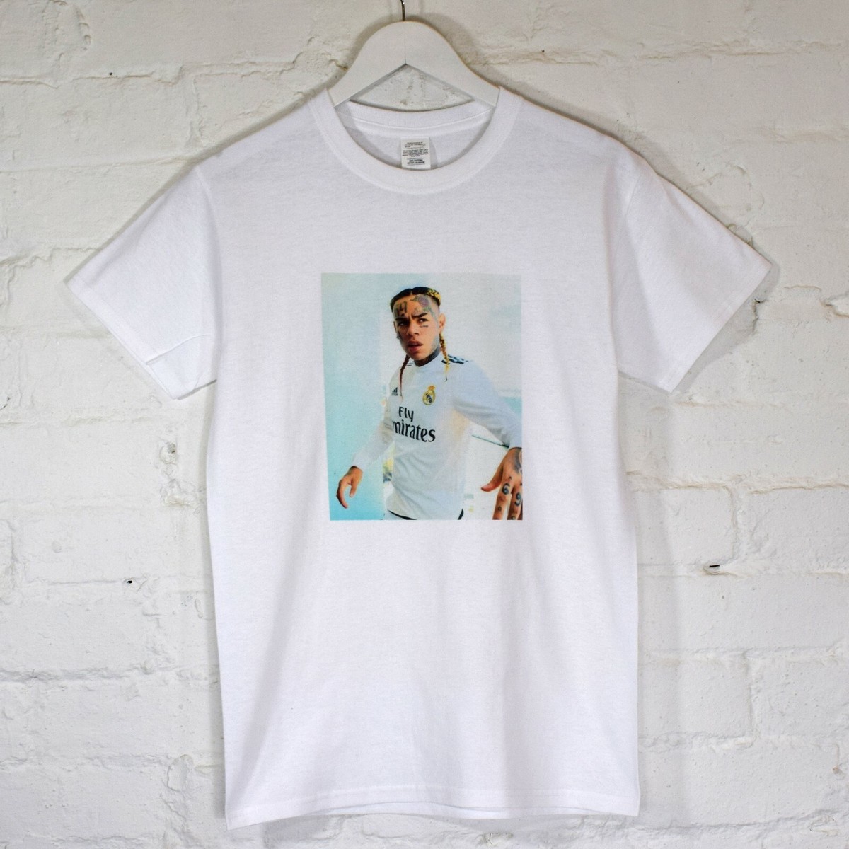 Actual Fact Tekashi 6ix9ine Real Madrid T-shirt Hip hop Rapper