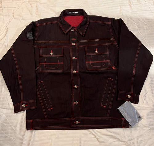 NWT CYGAS JEAN Co Black Red Button Down 