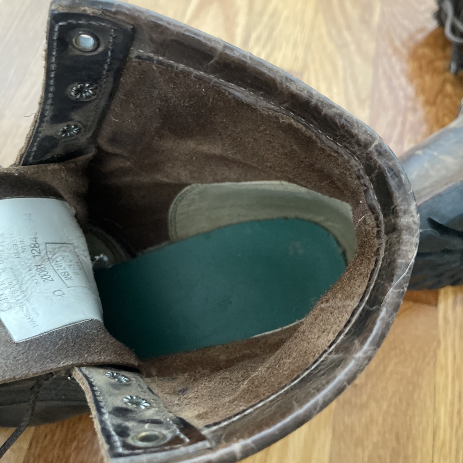 USA VINTAGE CHIPPEWA BROWN LEATHER LACE UP STEEL TOE WORK BOOTS 11.5D