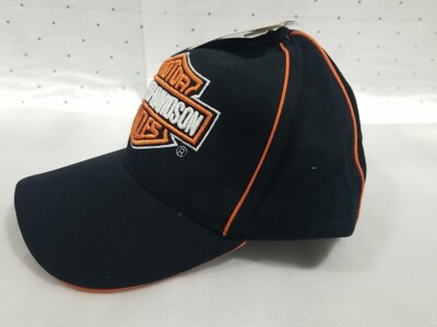 New Vintage Harley Davidson Bar & Shield Black Orange Graphic