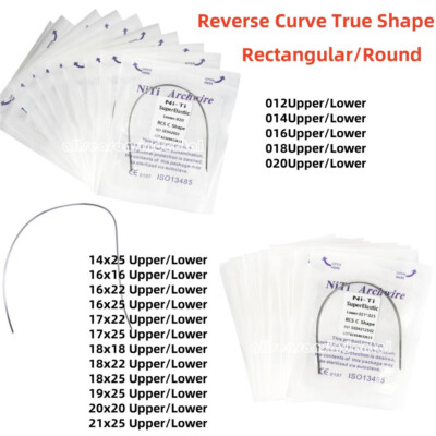 #ad Dental Ortho Super Elastic NITI Arch Wire Reverse Curve Round Rectangular True $37.99