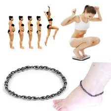 Magnetic Black Stone Weight Loss Anklets Natural Brazilian Stone Health Care