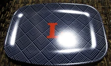 Mark and Graham navy blue platter Melamine 10 X 14  monogrammed L New