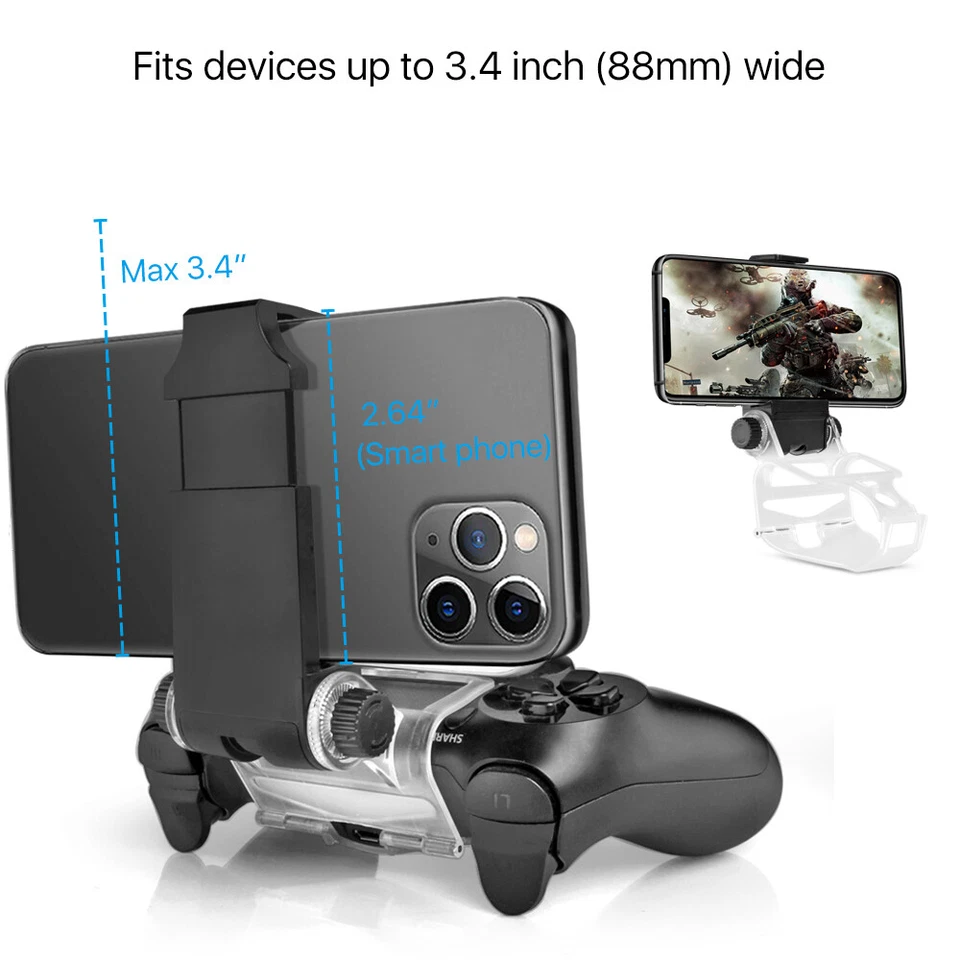 PS4 Controller Phone Clip Holder Clamp Mount Bracket for Sony PlayStation 4 PS4 - Image 3 of 4