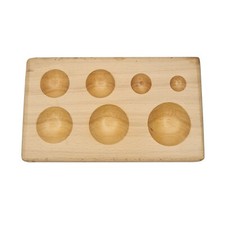 7-Cavity Metal Forming Round Shaped Wooden Dapping Block - Jewelry Making Tool