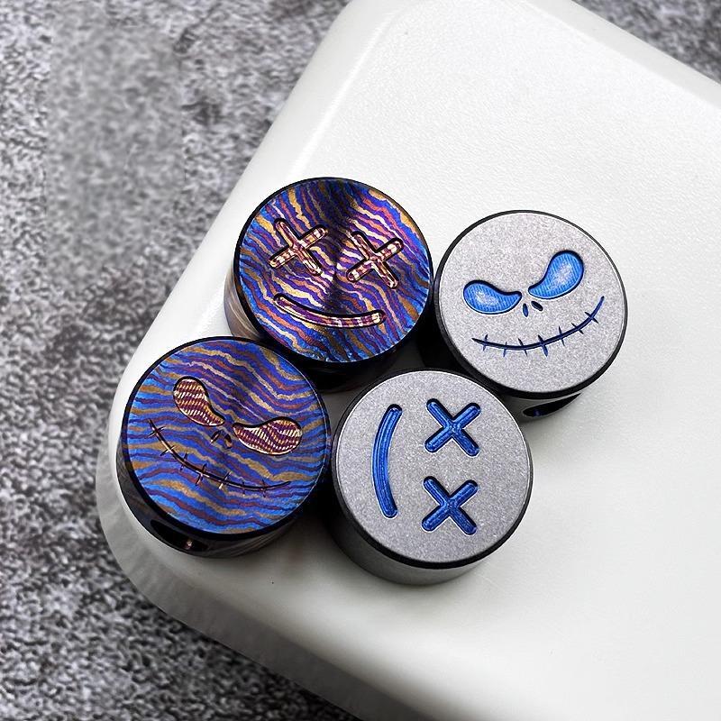 Titanium Damascus Knife Lanyard Bead Paracord Necklace Pendant Keychain EDC Gift