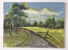Lee Cressman, Signed Original Countryside Landscape Canvas-board Painting Art