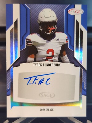 2024 Sage Football #A-TF2 Tyrek Funderburk Rainbow Foil Auto Mountaineers