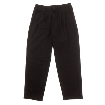Lee Relaxed Fit Pleated Black Khaki Pants Womens Petites 12P